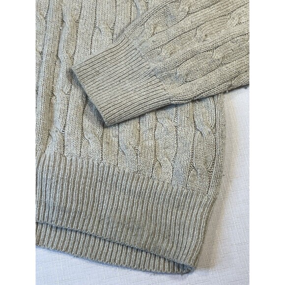 Polo Ralph Lauren Tussah Silk Sweater Men’s Large Ribbed Cableknit Tan Brown VTG - Picture 5 of 15
